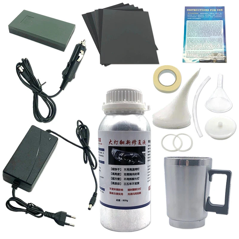 Car Headlight Polishing Restoration Kit