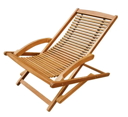 Outdoor Folding Adjustable Backrest Lounge Chair with Retractable Footstool