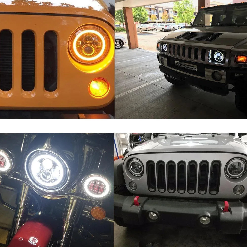 Jeep Led Head Lamp Bulbs High Low Sealed Beam