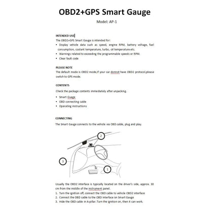 OBD2 Universal Car HUD Head Up Display Digital GPS Speedometer with Speedup Test Brake Test Overspeed Alarm TFT LED Display