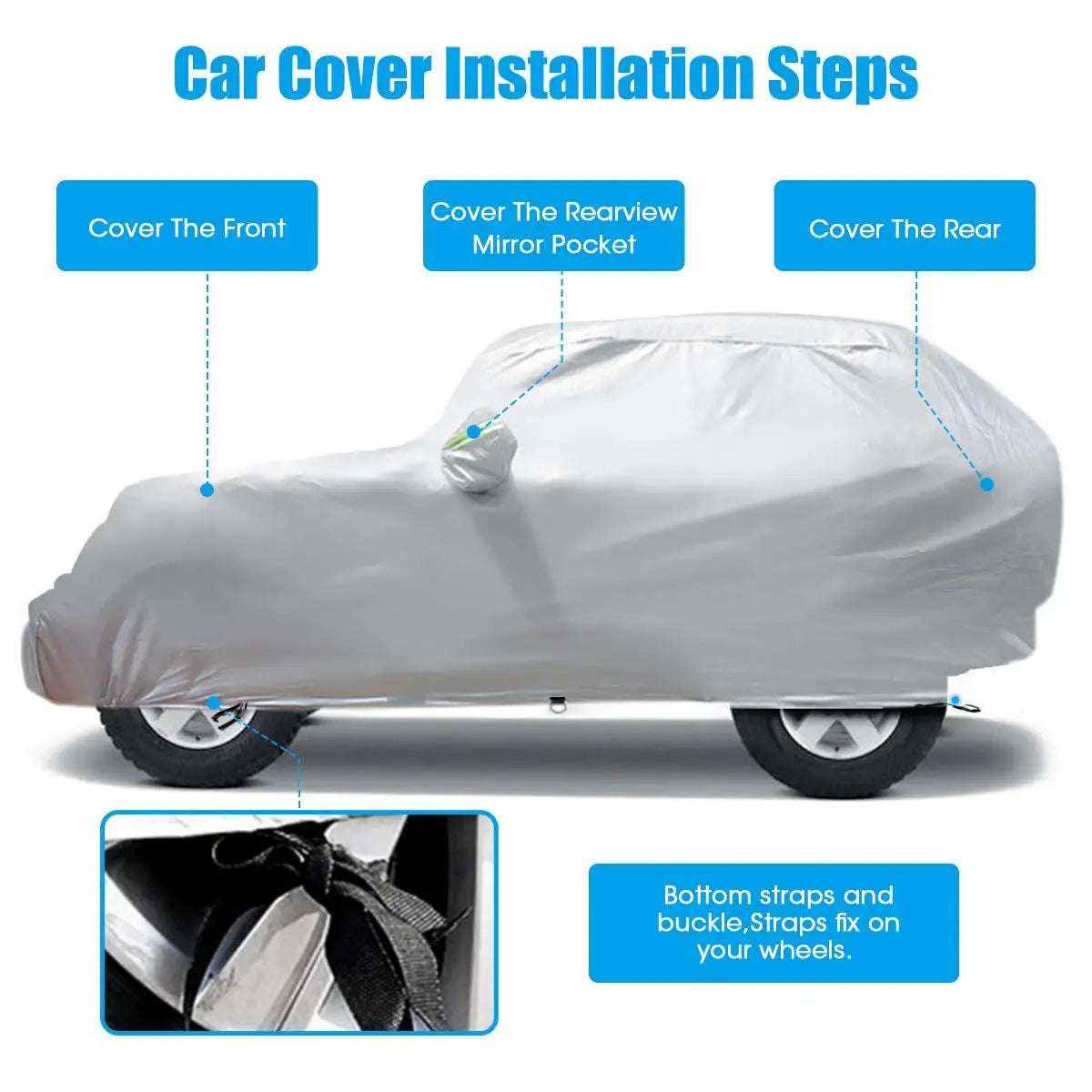 For JEEP Wrangler 2 Door Outdoor Full Car Cover