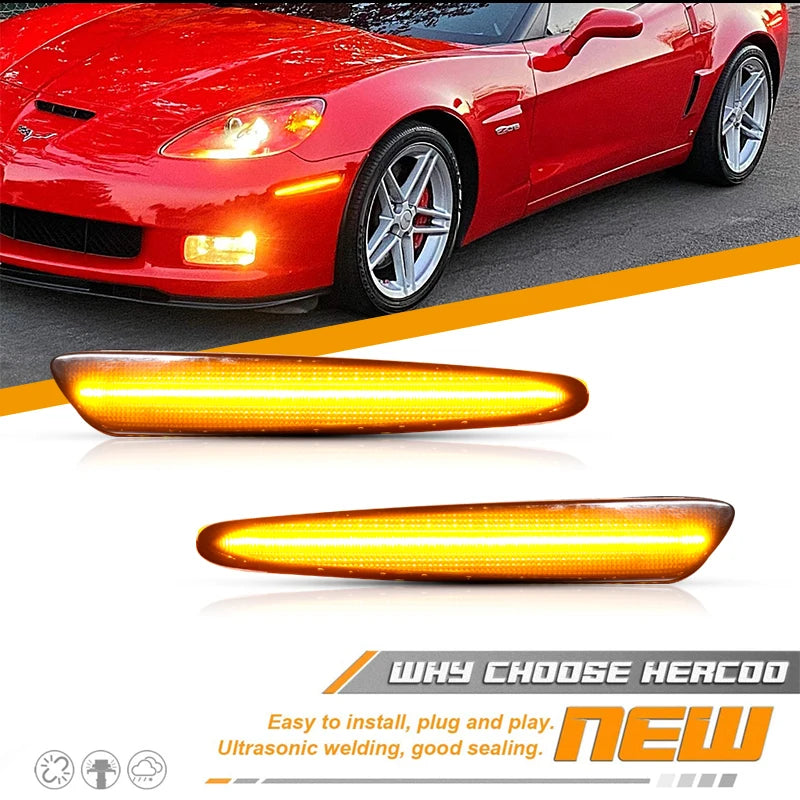 2005-2013 Chevy Corvette C6 Amber/Red LED Side Marker Light