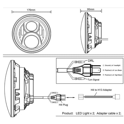 Jeep Led Head Lamp Bulbs High Low Sealed Beam