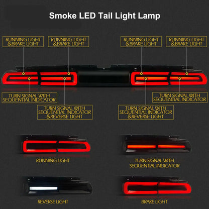 2008-2014 Dodge Challenger Smoke Rear LED Tail Light Sequential Assembly