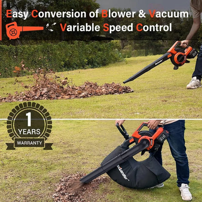 Maxlander 3 in 1 Cordless Leaf Blower & Vacuum with Bag