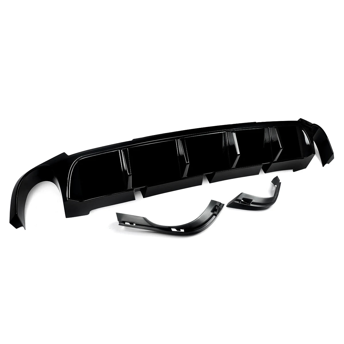 2013 2014 Mustang V6 GT V8 Glossy Black Rear Diffuser