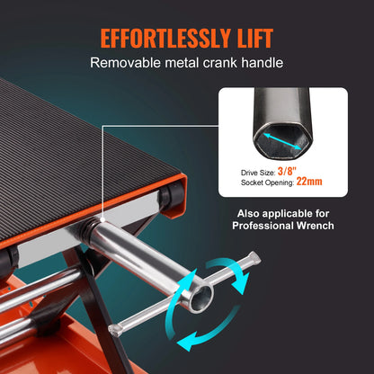 Motorcycle Scissor Lift 350/1100/1500 LBS Capacity Jack with Wide Deck & Safety Pin