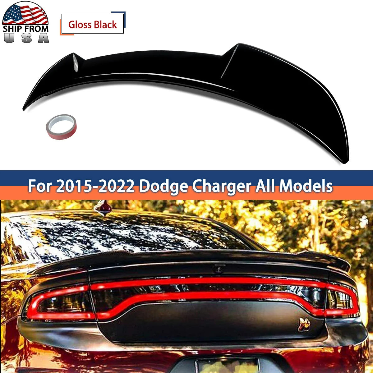 2011-2022 Dodge Charger SRT Rear Spoiler Wing CARBON FIBER Finish