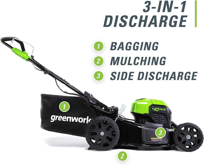 Greenworks 40V 21" Cordless Brushless Push Mower, Tool Only