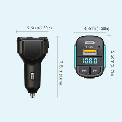 15.5W Car Quick Charger for iPhone, Samsung Bluetooth FM Transmitter