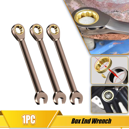 1Pc Multifunction Carbon Steel Golden Ratchet Wrenches 6-15mm