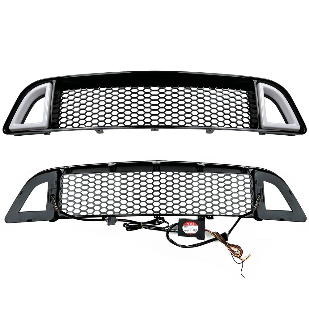 2013-2014 Ford Mustang Non-Shelby Front Bumper Upper w/ White LED Grille