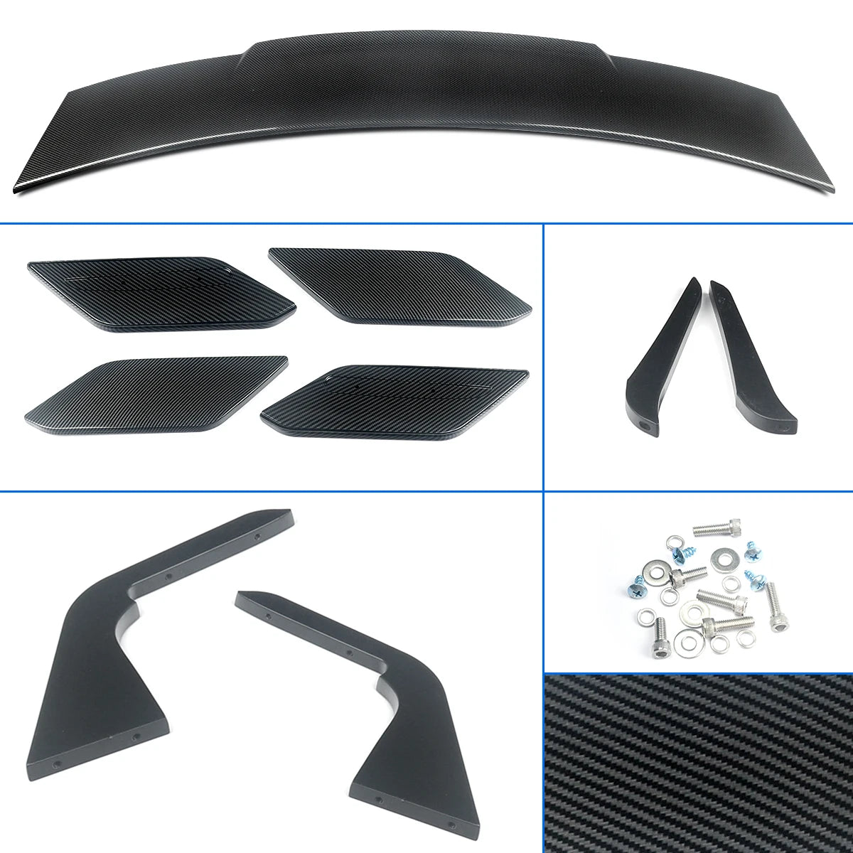 2013-2024 Chevy Corvette C7/C8 High Kick GT Style CARBON FIBER Rear Spoiler Wing