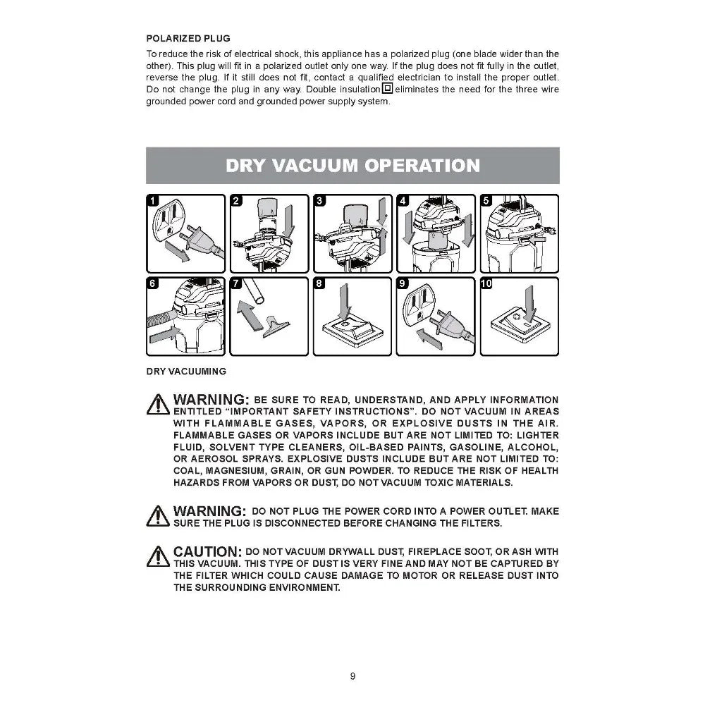 1.5 Gallon 2 Peak HP Poly Wet/Dry Shop Vac