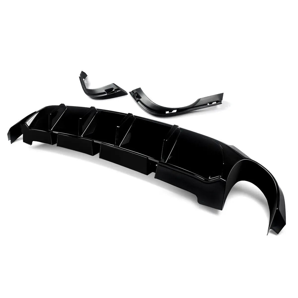 2013 2014 Mustang V6 GT V8 Glossy Black Rear Diffuser