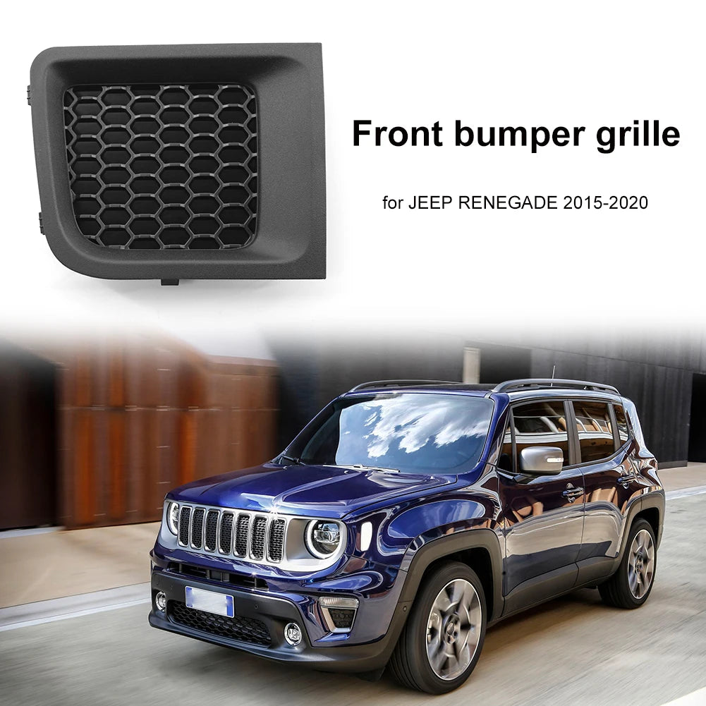 2015-2020 Jeep Renegade Front Bumper Bezel Black Left/Right Mesh Grille