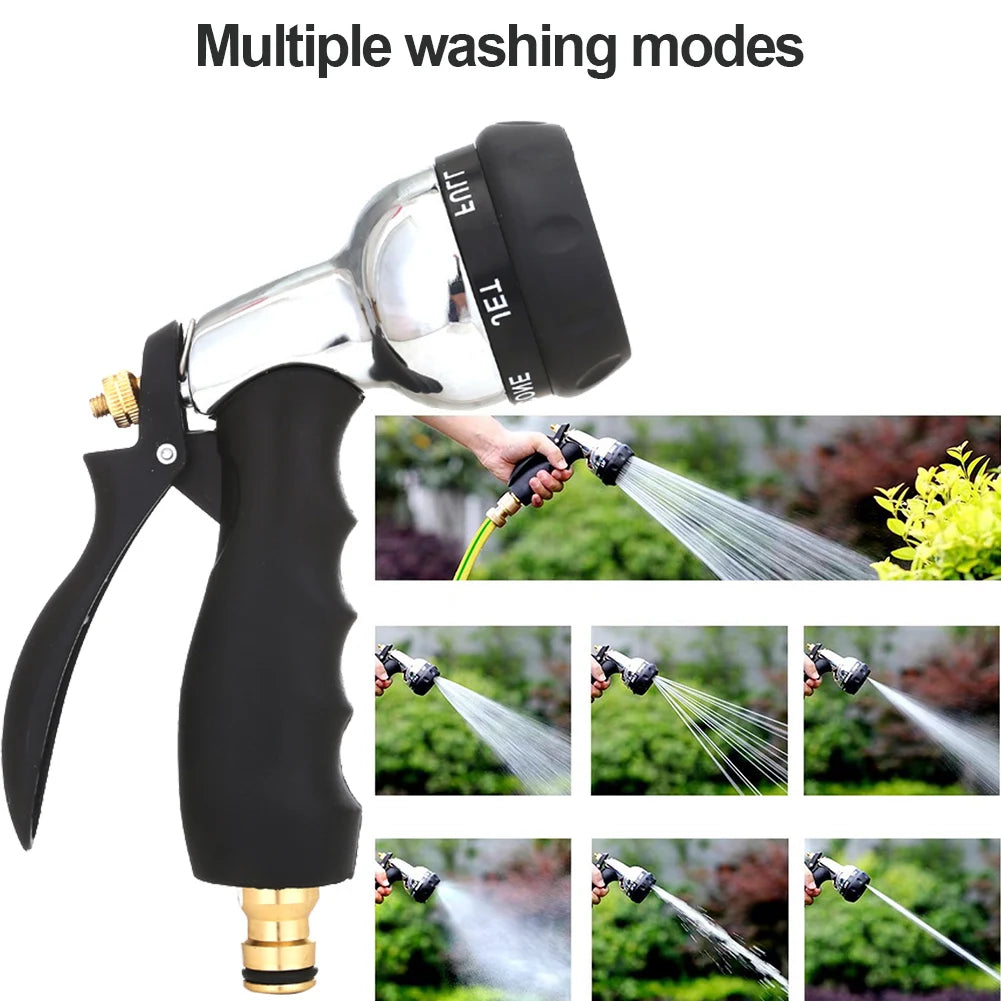 High Pressure Watering Hose Nozzle Rust Prevention with Rubber Handle