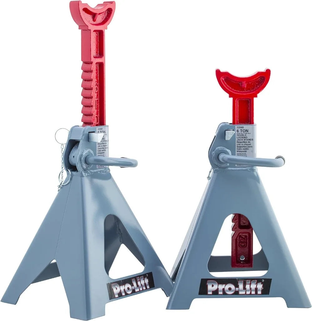 Heavy Duty 6 Ton Jack Stands Pair - Double Locking Pins