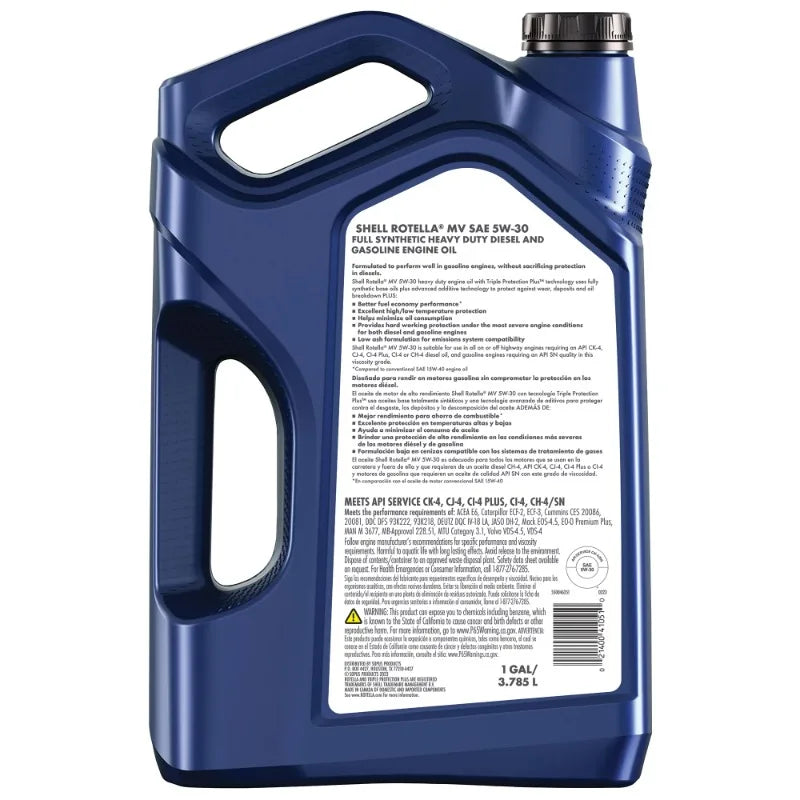 T6 Multi-Vehicle Full Synthetic 5W-30 Diesel Engine Oil, 1 Gallon