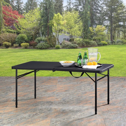 2024 New Mainstays 4 Foot Fold-in-Half Adjustable Folding Outdoor Table