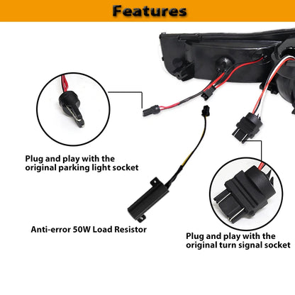 1993-1997 Pontiac Firebird/Trans Am Sequential Amber Turn Signal Switchback White LED Daytime Running Light