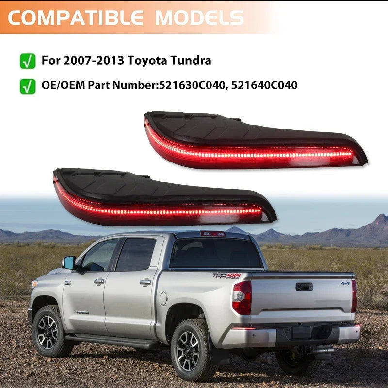 2007-2013 Toyota Tundra Rear Bumper Step Corner Insert Pad Lights