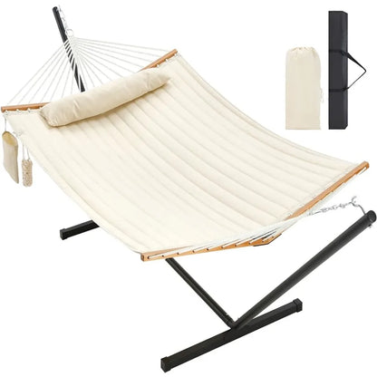 Homgava Two Person Hammock with 12ft Heavy Duty Stand