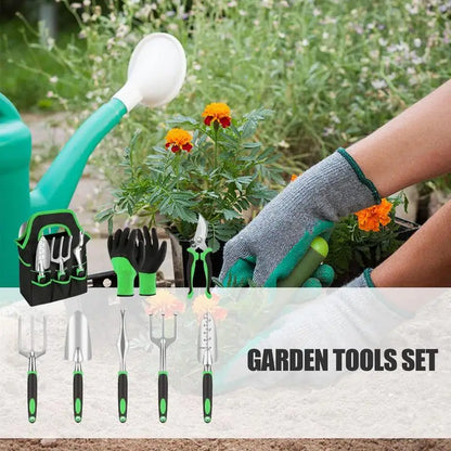 Outdoor Metal Gardening Tool Ergonomic Hand Tools with Rubber Handle and Bag