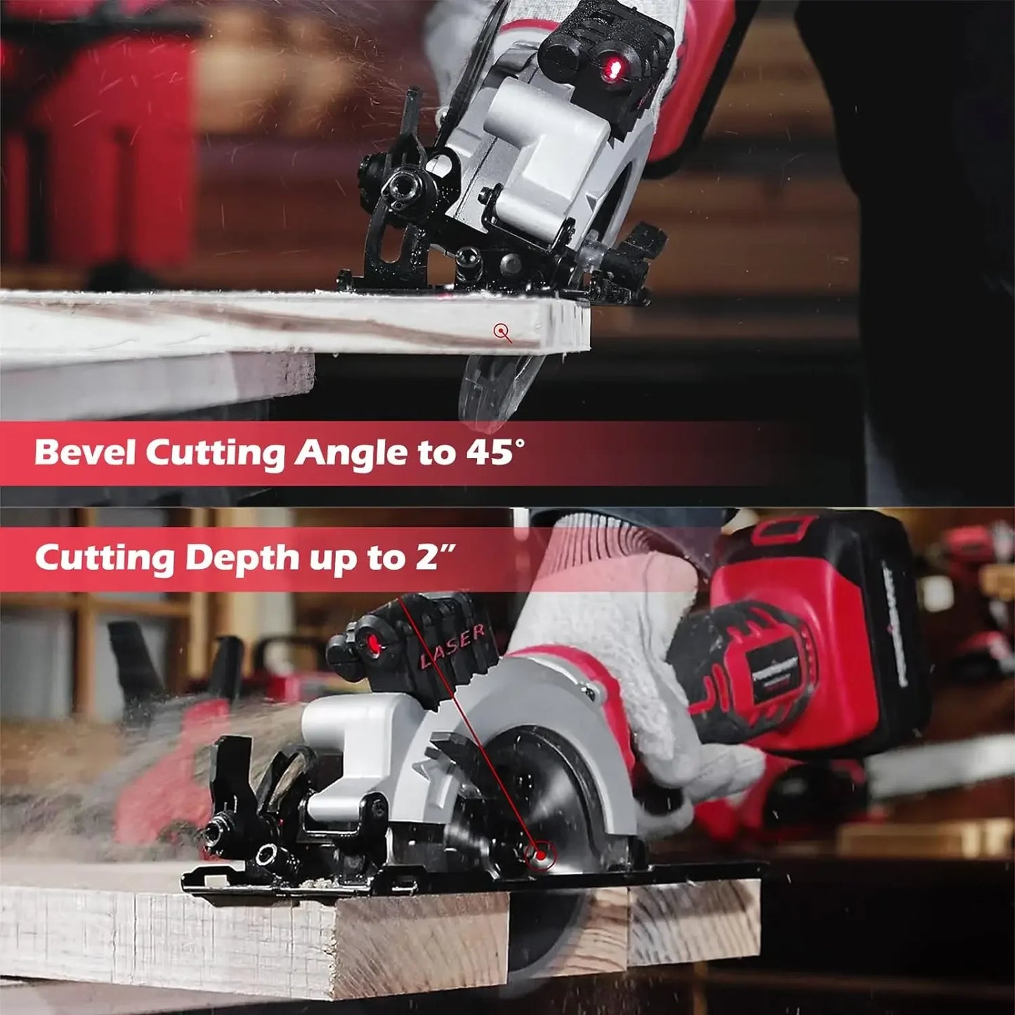 USA  20V 4-1/2 Inch Cordless Mini Circular Saw Includes 4.0Ah Battery & Charger