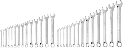 GEARWRENCH 28 Pc. 6 Pt. Combination Wrench Set, SAE/Metric - 81923, Chrome