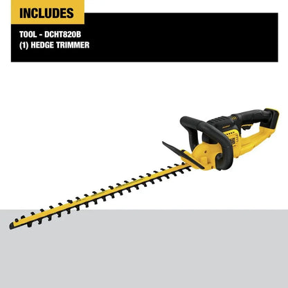 DEWALT 20V* MAX Cordless Hedge Trimmer, 22 Inches, Tool Only (DCHT820B), Battery Powered,