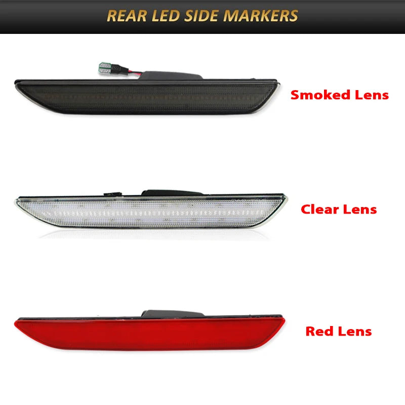 2015-2023 Ford Mustang Red/White Rear Side Fender Marker Light