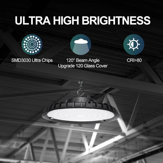 100W UFO Led High Bay 6000K Workshop Garage Lighting Fixtures