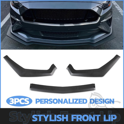 2018-2023 Ford Mustang Front Bumper 3-Piece Lower Spoiler Splitter