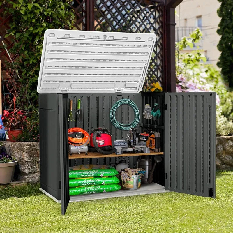 Large Outdoor, 47 cu ft Resin Tool Shed Waterproof Storage