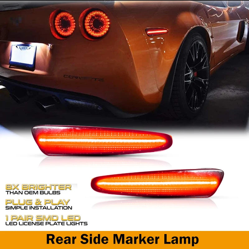 2005-2013 Chevy Corvette C6 Amber/Red LED Side Marker Light