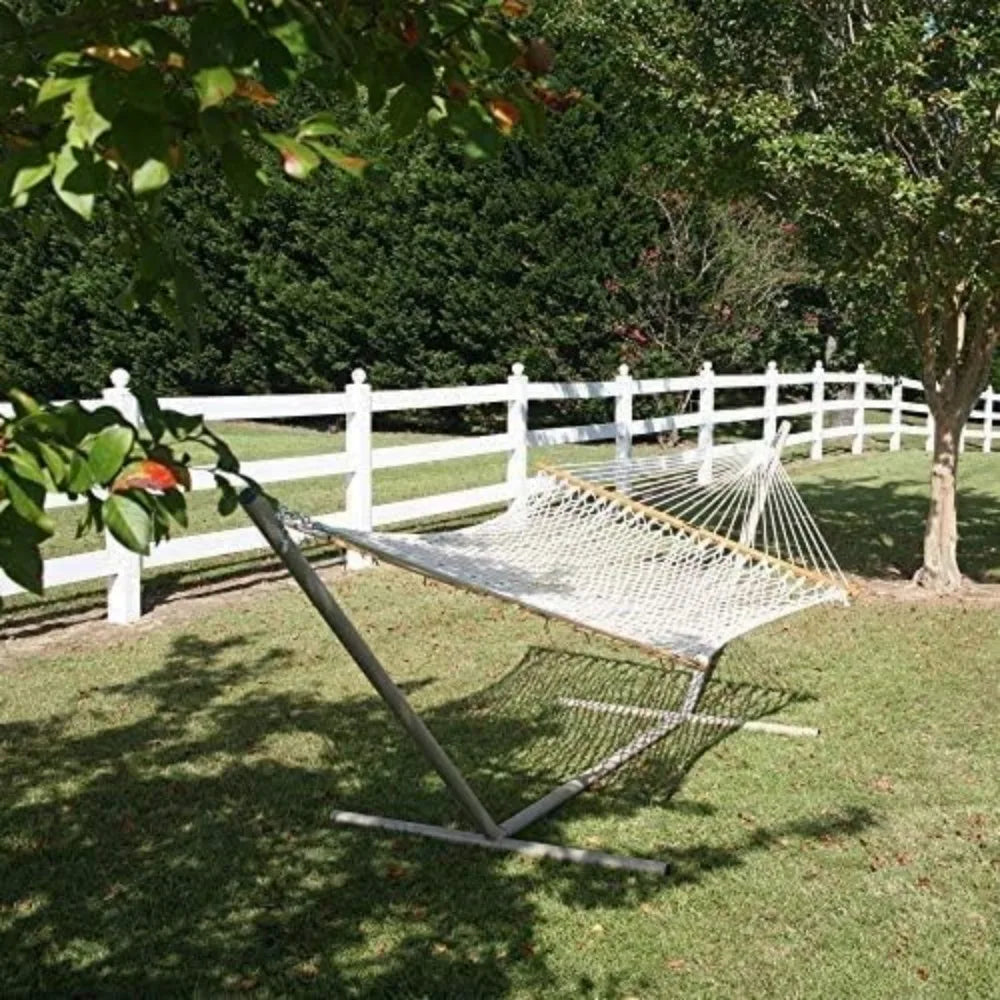 Original Pawleys Island 12OC Original Single Cotton Rope Hammock with Free Extension Chains & Tree Hooks