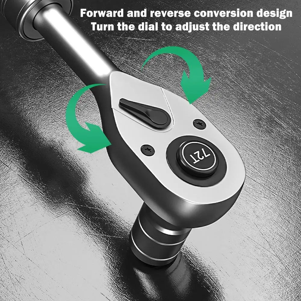 72-Tooth Extendable Telescopic Reversible Ratchet Wrench