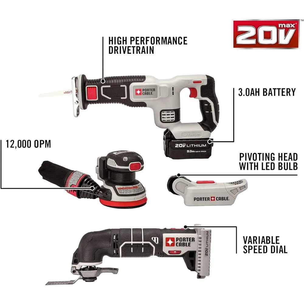 Porter-Cable PCCK6118 20V MAX* Lithium Ion 8-Tool Combo Kit