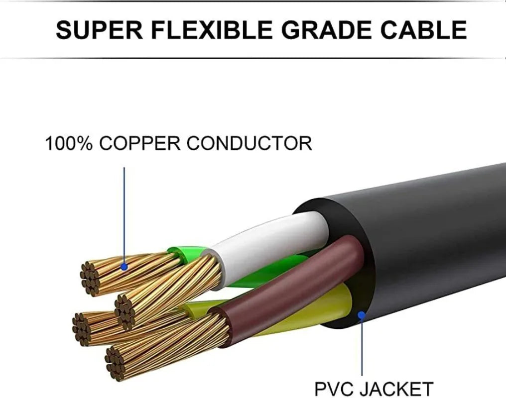 25/30/50 FT 50 AMP RV NEMA 14-50P 90° Twist Locking Power Cord with Handle