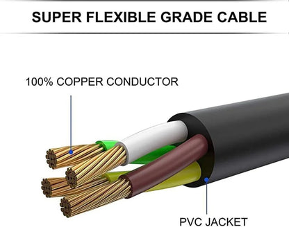 25/30/50 FT 50 AMP RV NEMA 14-50P 90° Twist Locking Power Cord with Handle