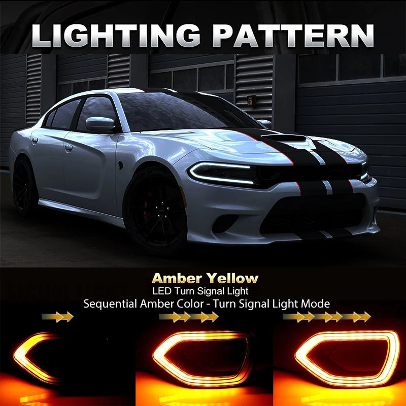 2015-2019 Dodge Charger Grille LED Turn Signals