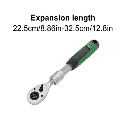 72-Tooth Extendable Telescopic Reversible Ratchet Wrench