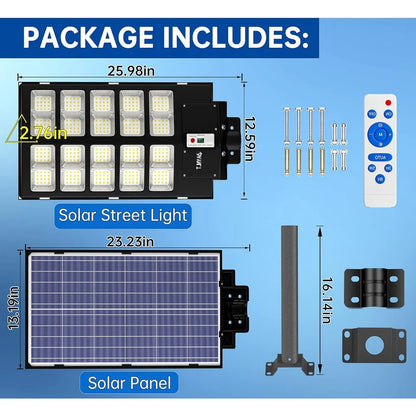 3200W Solar Street Lights Outdoor,6500K Waterproof Solar Security Flood Lights with Motion Sensor