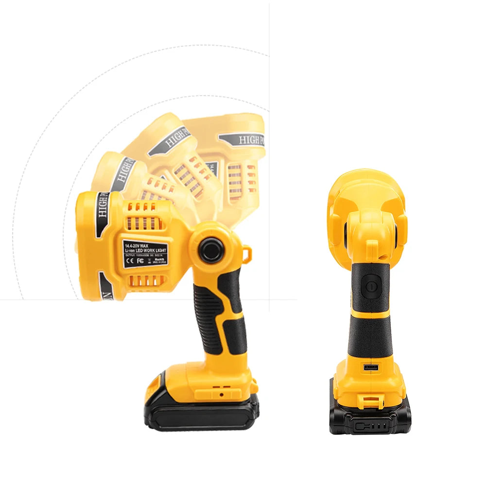 Cordless LED Torch Work Light  for Dewalt DCL040N 18V Battery (battery not included)