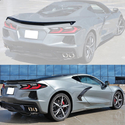 2020-2024 Chevy Corvette C8 Low Profile MATTE BLACK  Rear Lid Wing Spoiler