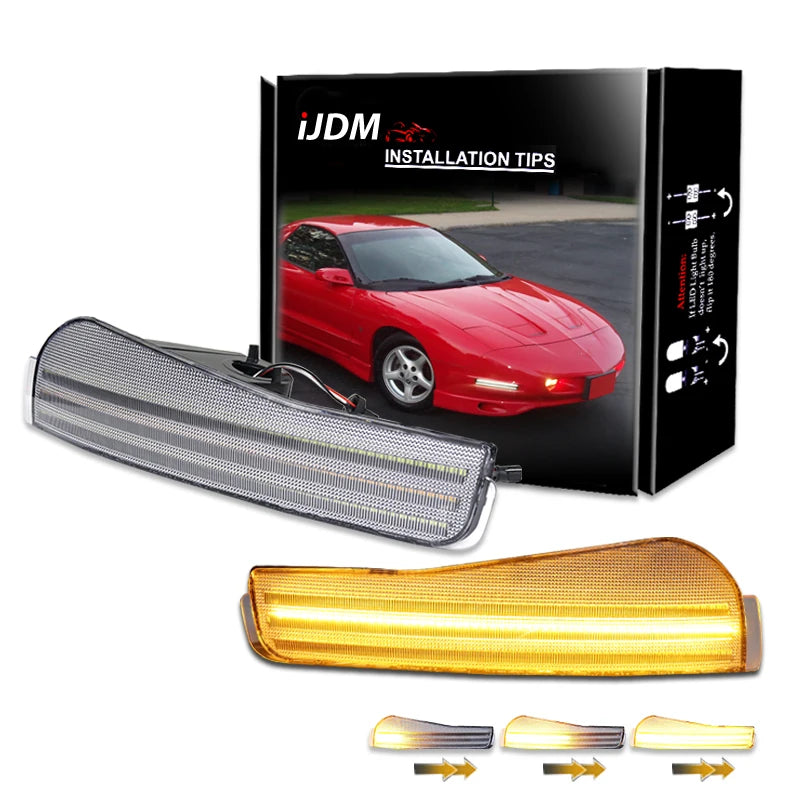 1993-1997 Pontiac Firebird/Trans Am Sequential Amber Turn Signal Switchback White LED Daytime Running Light