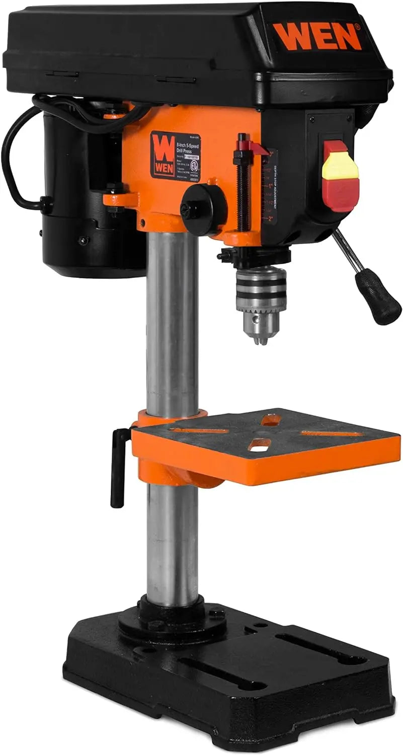 WEN 4208T 2.3-Amp 8-Inch 5-Speed Cast Iron Benchtop Drill Press Black/Orange