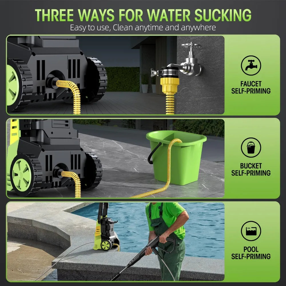 2024 New Electric High Pressure Washer - Portable Washer with Upgraded Foam Cannon, 4 Nozzle Set