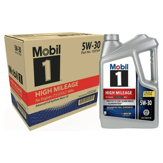 High Mileage Full Synthetic Motor Oil 5W-30, 5 qt  (3 Pack)